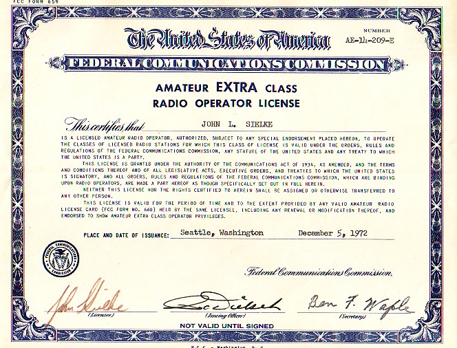 Extra Class diplom license